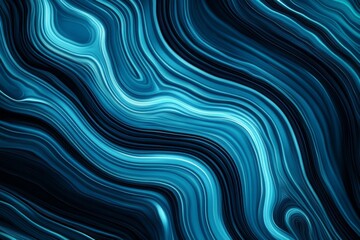 Abstract Blue Wave Background with Dark Blue and Turquoise Gradient, Featuring Wavy Lines and Smooth Agate Surface, High Resolution and Detailed Flowing Pattern