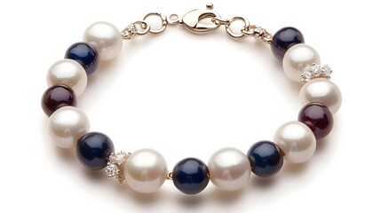 Obraz premium Elegant Pearl & Gemstone Bracelet Jewelry