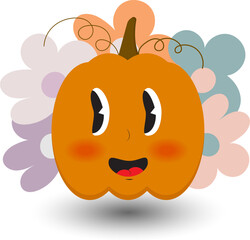 halloween pumpkin face cartoon