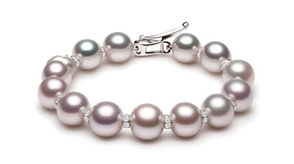 Obraz premium Elegant Pearl Bracelet with Diamond Accents