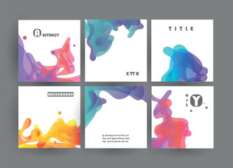 Abstract geometric pattern background for brochure cover design. Blue, yellow, red, orange, pink and green vector banner template	