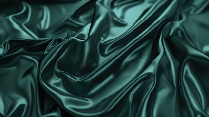 Fototapeta premium Luxurious Emerald Green Silk Textured Fabric