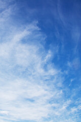 A beautiful blue sky filled with fluffy white clouds