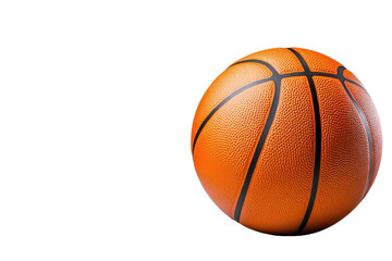Obraz premium Close-up of a vibrant basketball, showcasing its textured surface and classic design, perfect for sports-related themes.