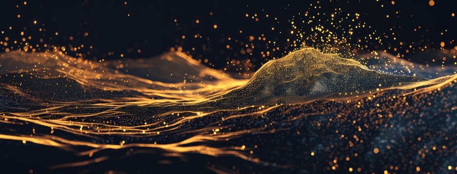 Abstract Golden Energy Waves with Particles