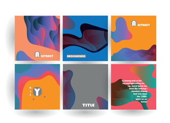 Abstract geometric pattern background for brochure cover design. Blue, yellow, red, orange, pink and green vector banner template	