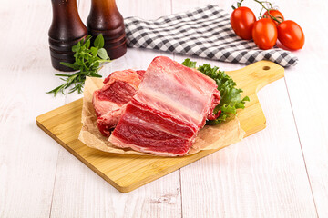 Raw beef rib for cooking