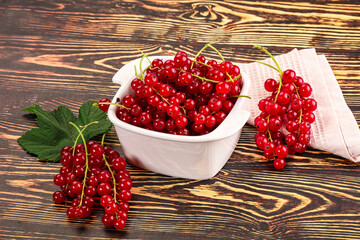 Ripe and juicy red currants berry