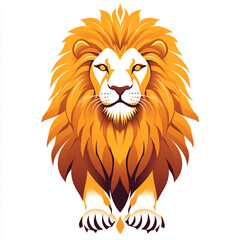 Fototapeta premium Majestic Lion with a Golden Mane Illustration for Logo Design