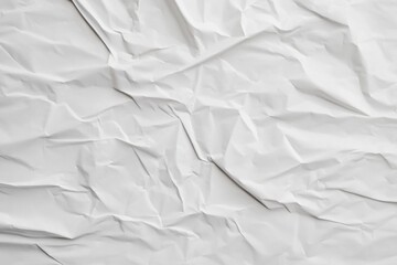 Obraz premium Abstract white background with crumpled paper texture and creased poster for text or design, top view, flat lay. Background banner template.