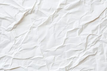 Obraz premium Abstract white background with crumpled paper texture and creased poster for text or design, top view, flat lay. Background banner template.