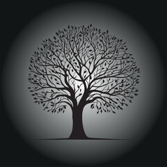 tree black and white 