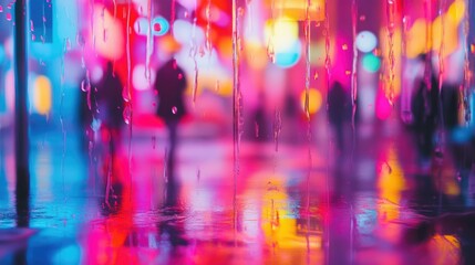 Fototapeta premium Neon lights creating an urban abstract scene