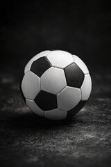 Fototapeta premium Detailed black and white soccer ball image
