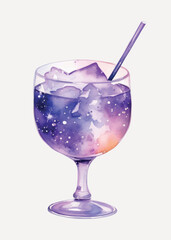 Cosmic cocktail watercolor art