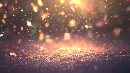 Fototapeta premium Abstract Glitter Background with Golden Bokeh Lights