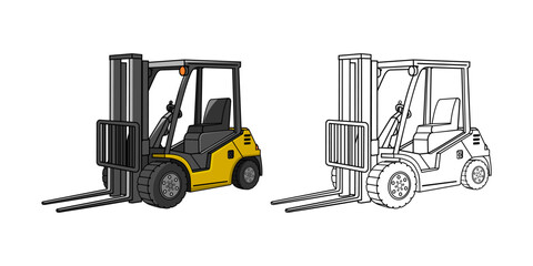 Forklift Vehicle Cartoon Design Illustration vector eps format suitable for your design needs logo illustration animation etc