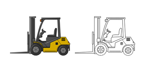 Forklift Vehicle Cartoon Design Illustration vector eps format suitable for your design needs logo illustration animation etc