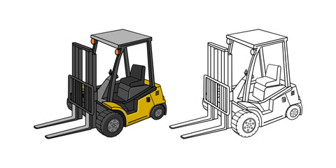 Forklift Vehicle Cartoon Design Illustration vector eps format suitable for your design needs logo illustration animation etc