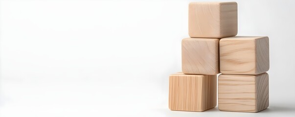 Wooden Blocks with Secure Financial Icons - Symbolic Representation of Financial Security and Growth