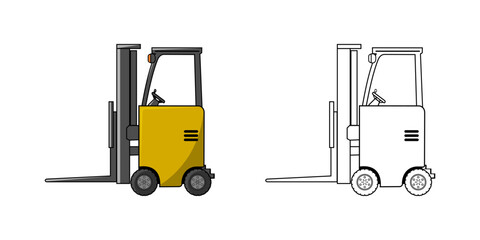 Electric Forklift Vehicle Cartoon Design Illustration vector eps format suitable for your design needs logo illustration animation etc