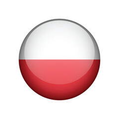 Flag of Poland. Round icon vector