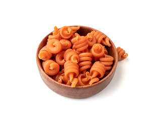 Raw Trottole Pasta, Dry Vesuvio Macaroni, Italian funghetto, Raw Noodle