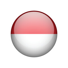 Obraz premium Flag of Indonesia. Round icon vector