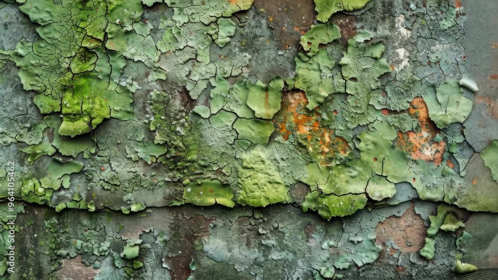 Poster exploring the intricate textures and colors of weathered surfaces in urban environments