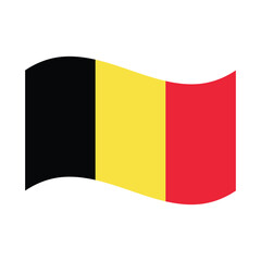 Belgium Wave Flag Isolated flat vector.