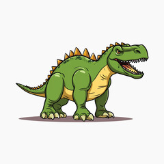Fototapeta premium Green cartoon dinosaur illustration