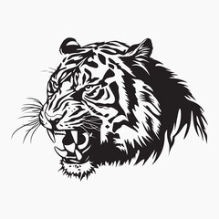 Fototapeta premium Fierce tiger head illustration