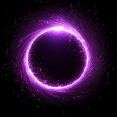 Obraz premium purple abstract circle particle effect, ring with swirling particles