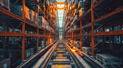 Naklejka premium Automated Warehouse Storage System