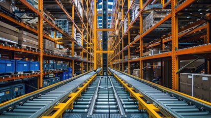 Modern Automated Warehouse Conveyor System