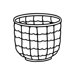 hand drawing of a wire basket with a simple and clean design