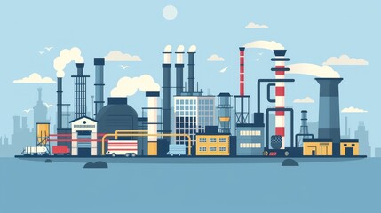 Obraz premium Modern Industrial Factory Landscape