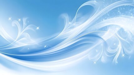 Abstract Blue Swirling Background with Stars