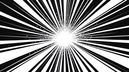 Obraz premium Modern Geometric Burst Line Frame with Bold Radiating Lines for Minimalistic Pop Art Effect