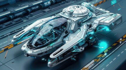 Obraz premium Advanced Futuristic Spacecraft Design