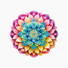 Colorful floral mandala design