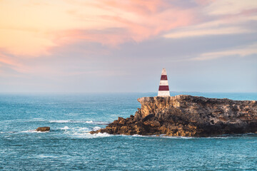 Iconic Robe Obelisk at standing still sunset, Limestone Coast, Cape Dombey, South Australia