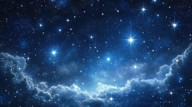 Night sky filled with twinkling stars - Powered by Adobe