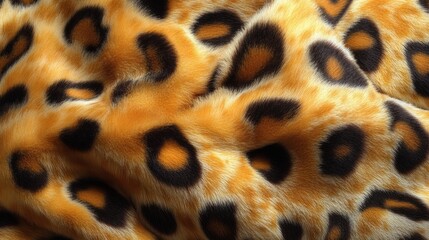Close-up of vibrant leopard fur pattern texture