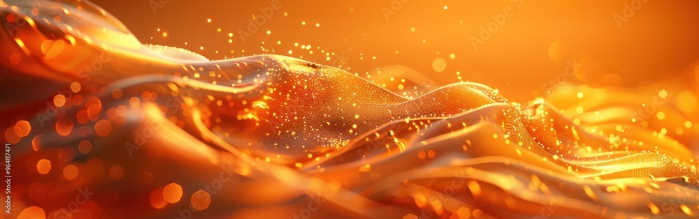 Poster molten gold swirls and flows, creating a dynamic and abstract scene