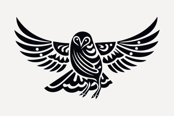 Obraz premium Stylized owl tribal tattoo design