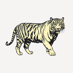 Fototapeta premium Majestic tiger illustration in motion