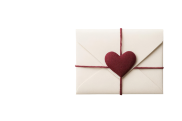 A romantic envelope with a heart-shaped seal, perfect for love letters and special occasions.