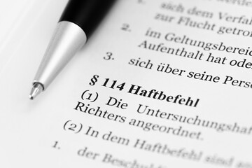 Haftbefehl Strafprozessordnung