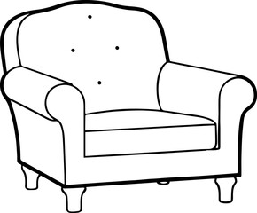 armchair line art silhouette vector illustration